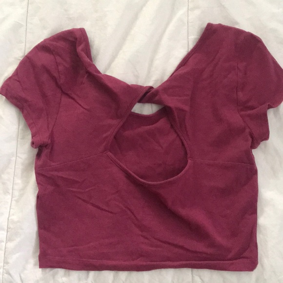 burgundy crop top - Picture 3 of 5